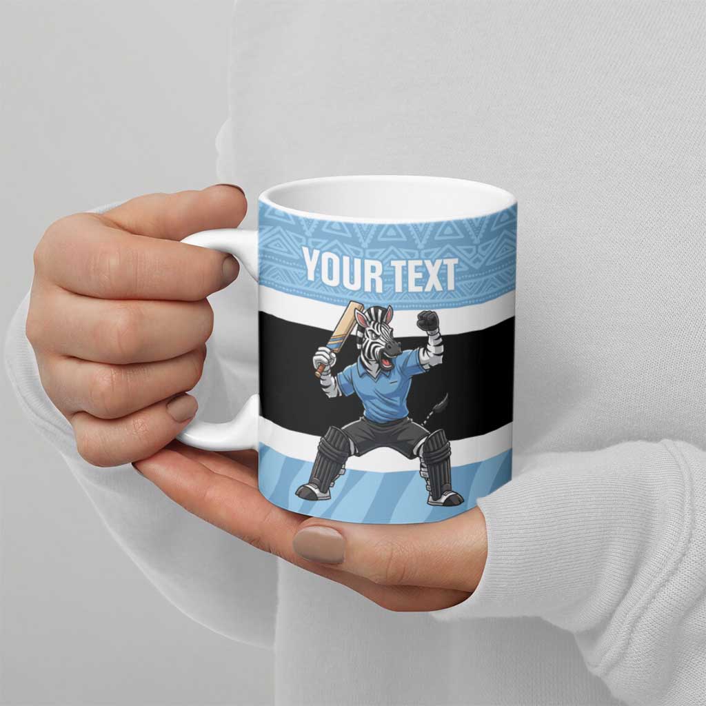 Custom Botswana Cricket Ceramic Mug Go Baggy Blues Zebra Mascot - Wonder Print Shop