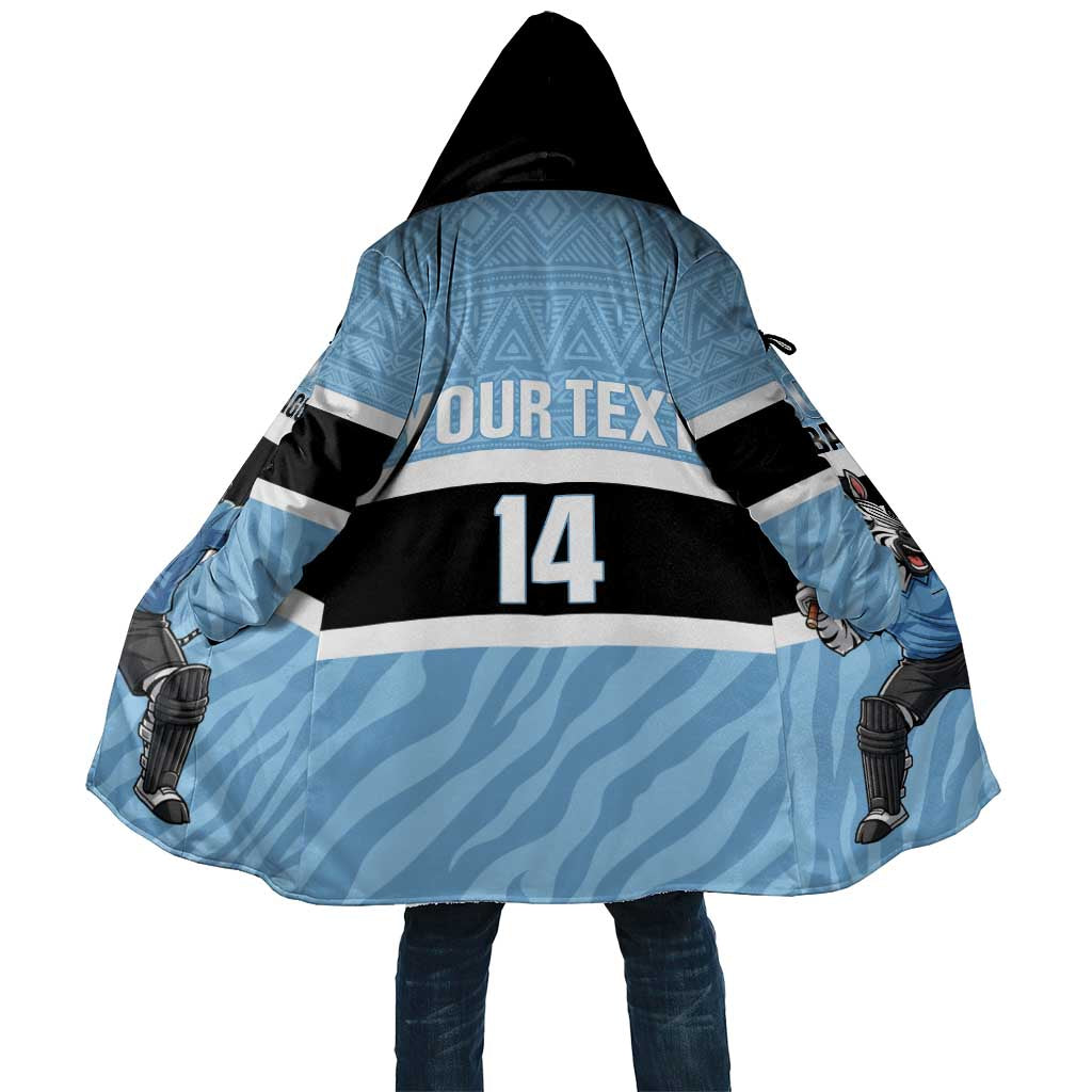 Custom Botswana Cricket Cloak Go Baggy Blues Zebra Mascot - Wonder Print Shop