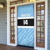 Custom Botswana Cricket Door Cover Go Baggy Blues Zebra Mascot - Wonder Print Shop