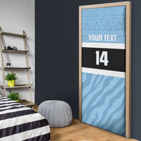 Custom Botswana Cricket Door Cover Go Baggy Blues Zebra Mascot - Wonder Print Shop