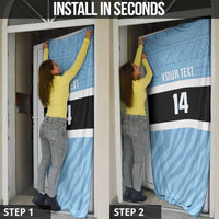 Custom Botswana Cricket Door Cover Go Baggy Blues Zebra Mascot - Wonder Print Shop