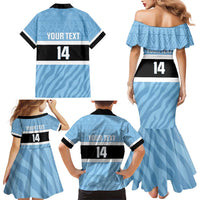 Custom Botswana Cricket Family Matching Mermaid Dress and Hawaiian Shirt Go Baggy Blues Zebra Mascot - Wonder Print Shop