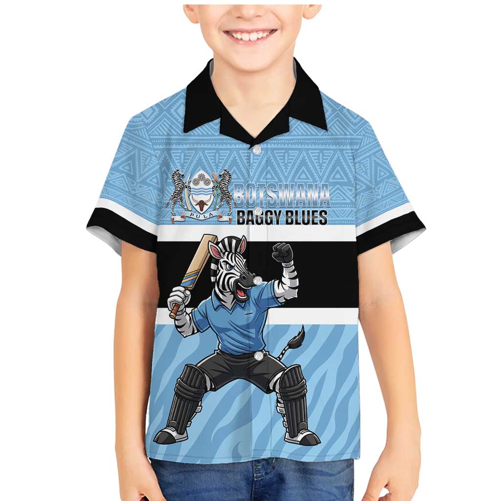 Custom Botswana Cricket Family Matching Mermaid Dress and Hawaiian Shirt Go Baggy Blues Zebra Mascot - Wonder Print Shop