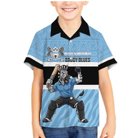 Custom Botswana Cricket Family Matching Mermaid Dress and Hawaiian Shirt Go Baggy Blues Zebra Mascot - Wonder Print Shop