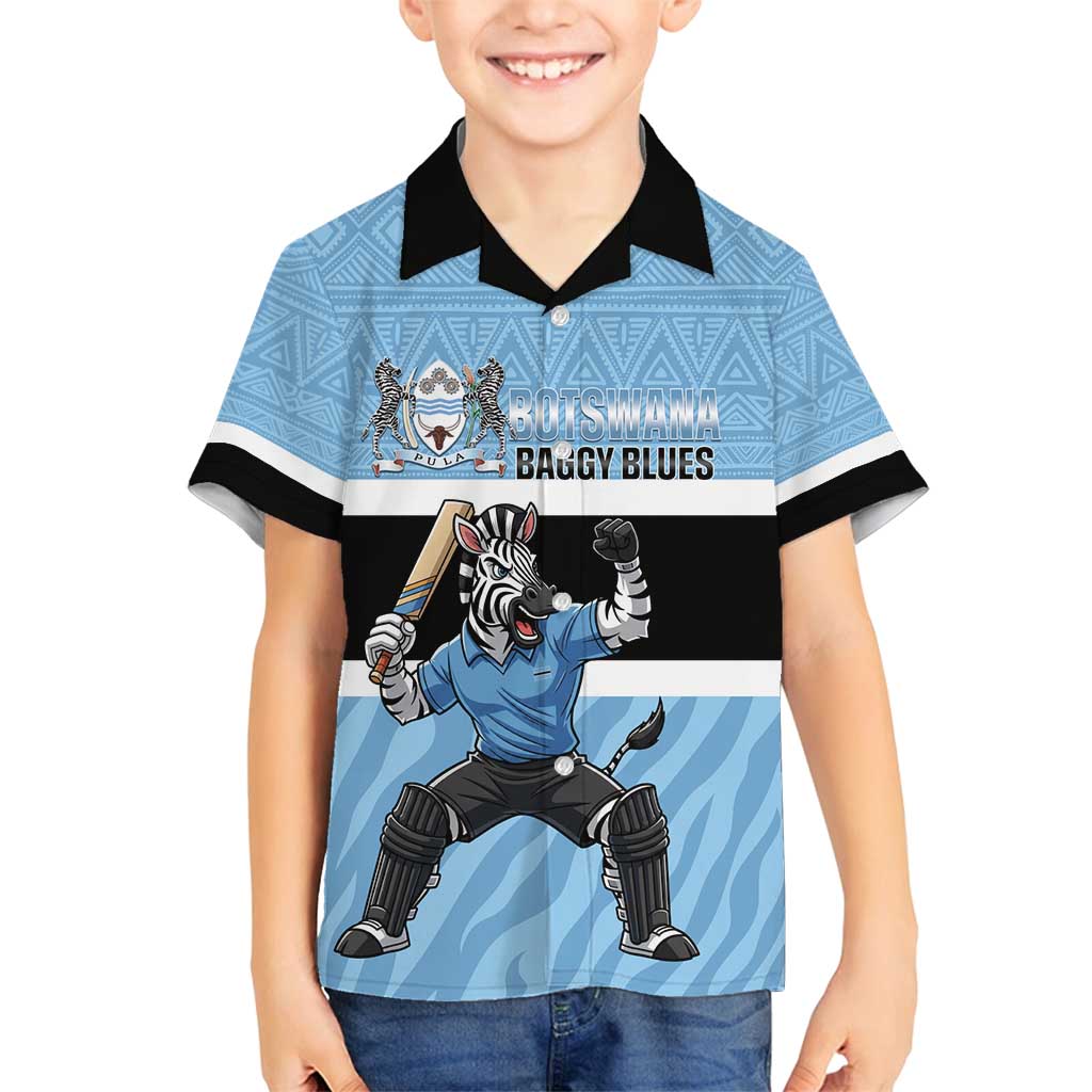Custom Botswana Cricket Family Matching Off Shoulder Maxi Dress and Hawaiian Shirt Go Baggy Blues Zebra Mascot - Wonder Print Shop