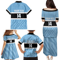 Custom Botswana Cricket Family Matching Puletasi and Hawaiian Shirt Go Baggy Blues Zebra Mascot - Wonder Print Shop