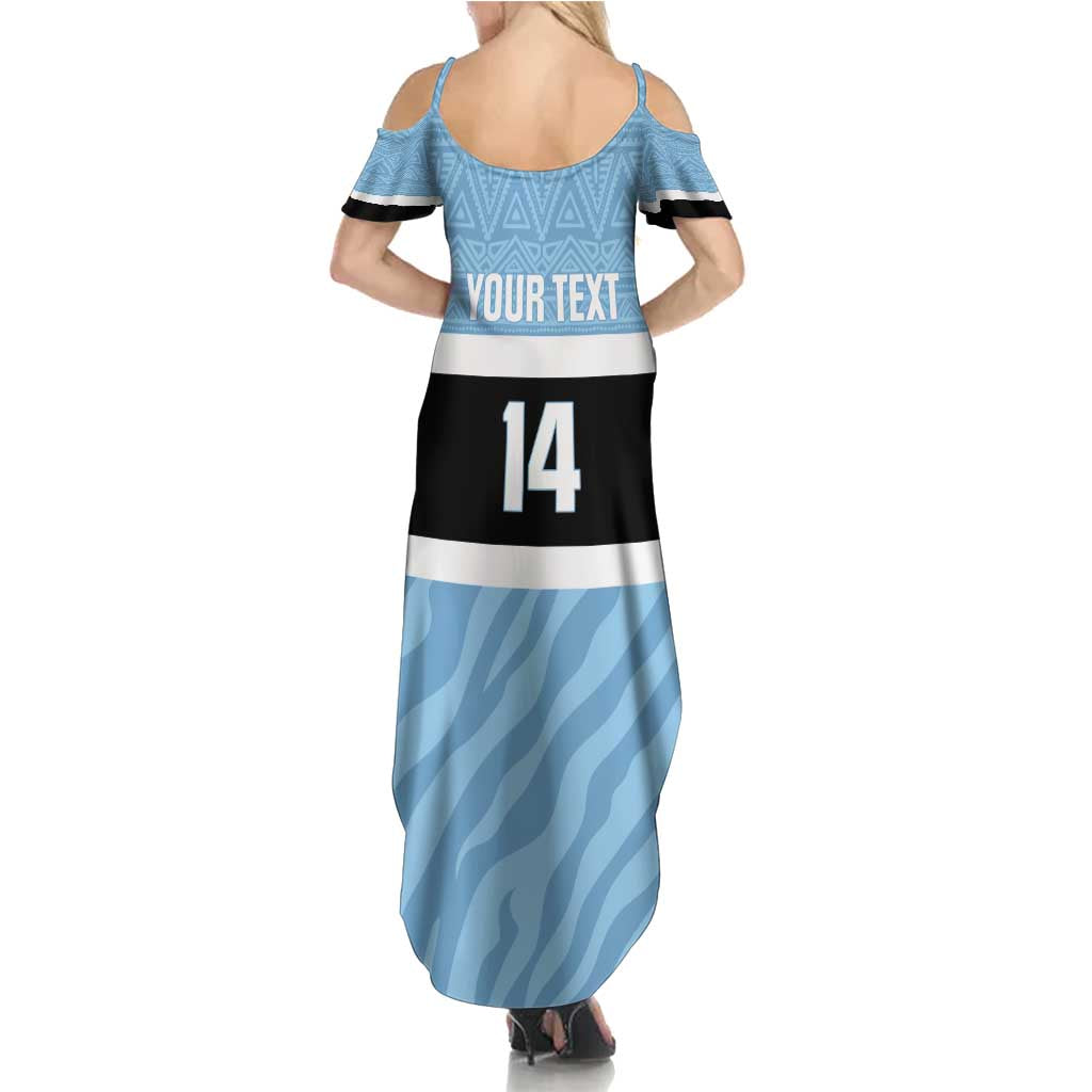 Custom Botswana Cricket Family Matching Summer Maxi Dress and Hawaiian Shirt Go Baggy Blues Zebra Mascot - Wonder Print Shop