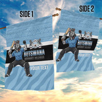 Custom Botswana Cricket Garden Flag Go Baggy Blues Zebra Mascot - Wonder Print Shop