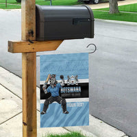 Custom Botswana Cricket Garden Flag Go Baggy Blues Zebra Mascot - Wonder Print Shop