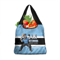 Custom Botswana Cricket Grocery Bag Go Baggy Blues Zebra Mascot - Wonder Print Shop