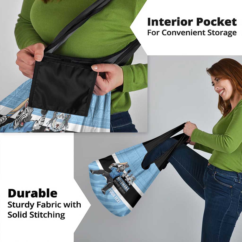 Custom Botswana Cricket Grocery Bag Go Baggy Blues Zebra Mascot - Wonder Print Shop