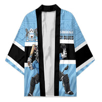 Custom Botswana Cricket Kimono Go Baggy Blues Zebra Mascot - Wonder Print Shop