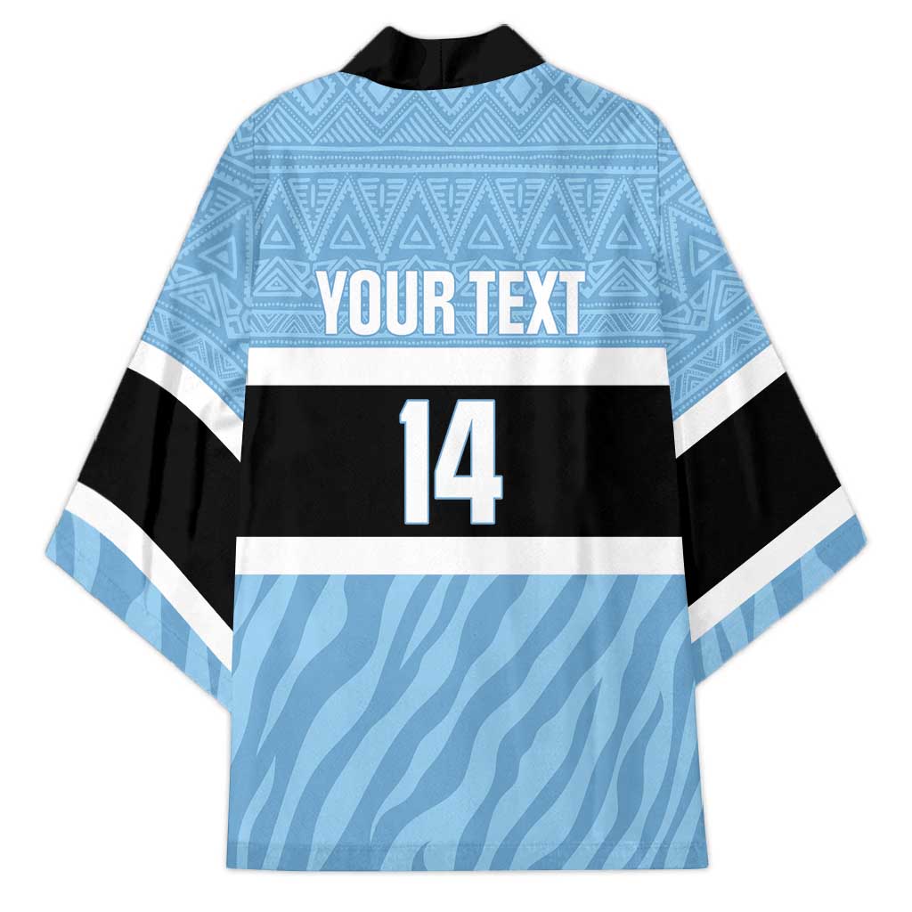Custom Botswana Cricket Kimono Go Baggy Blues Zebra Mascot - Wonder Print Shop