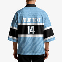 Custom Botswana Cricket Kimono Go Baggy Blues Zebra Mascot - Wonder Print Shop