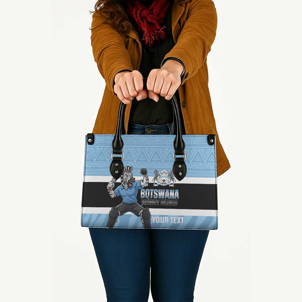 Custom Botswana Cricket Leather Bag Go Baggy Blues Zebra Mascot - Wonder Print Shop