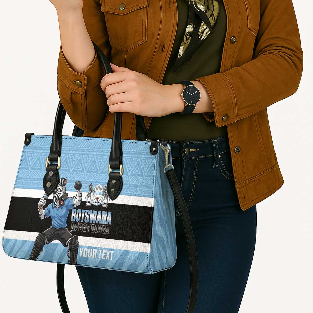 Custom Botswana Cricket Leather Bag Go Baggy Blues Zebra Mascot - Wonder Print Shop