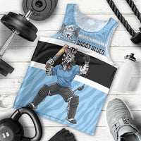 Custom Botswana Cricket Men Tank Top Go Baggy Blues Zebra Mascot - Wonder Print Shop