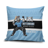Custom Botswana Cricket Pillow Cover Go Baggy Blues Zebra Mascot - Wonder Print Shop