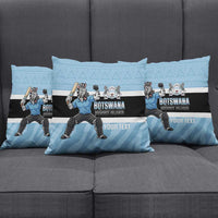 Custom Botswana Cricket Pillow Cover Go Baggy Blues Zebra Mascot - Wonder Print Shop