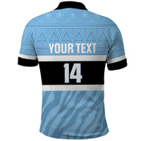 Custom Botswana Cricket Polo Shirt Go Baggy Blues Zebra Mascot - Wonder Print Shop