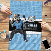 Custom Botswana Cricket Puzzle Go Baggy Blues Zebra Mascot - Wonder Print Shop