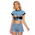 Custom Botswana Cricket Raglan Cropped T Shirt Go Baggy Blues Zebra Mascot - Wonder Print Shop