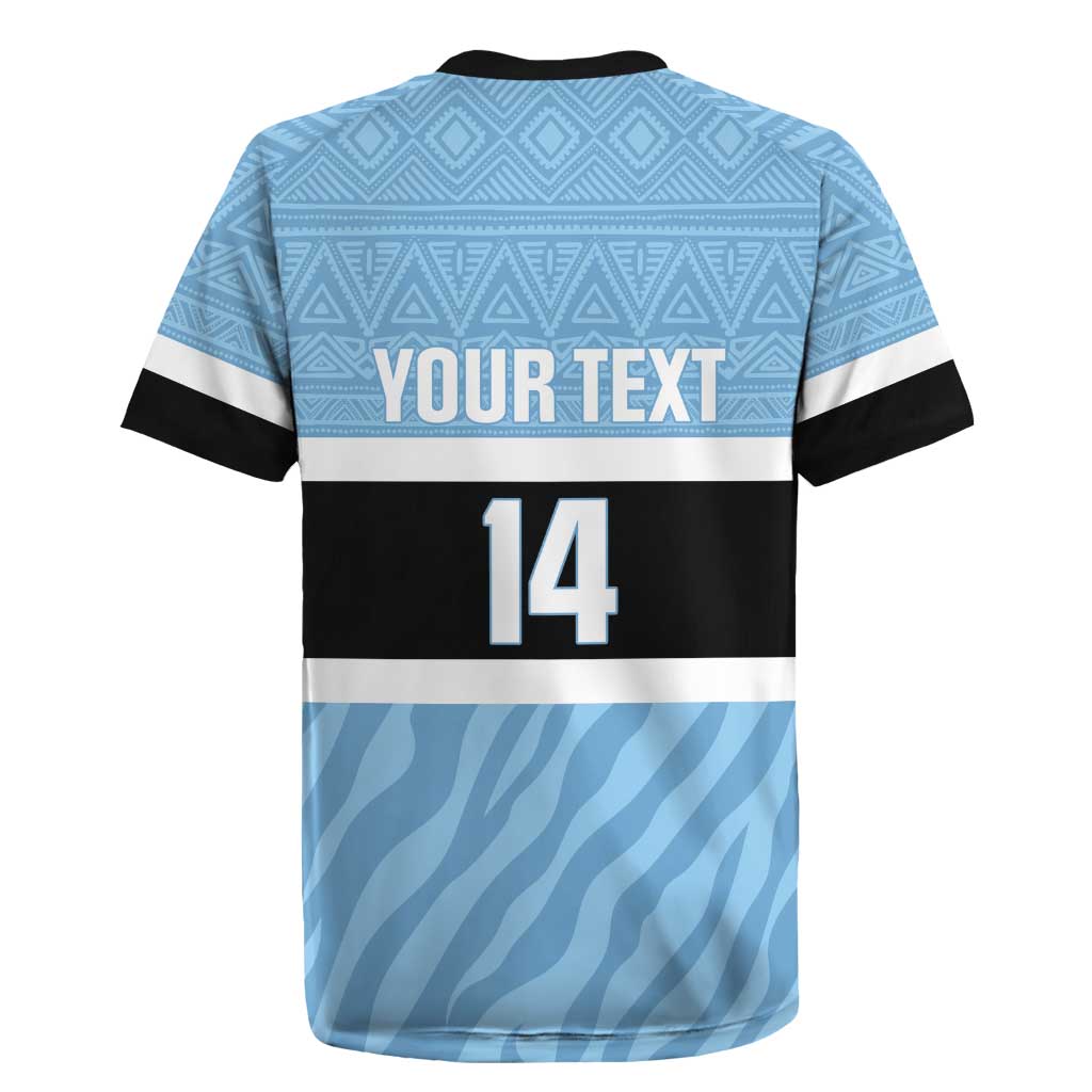 Custom Botswana Cricket Rugby Jersey Go Baggy Blues Zebra Mascot - Wonder Print Shop