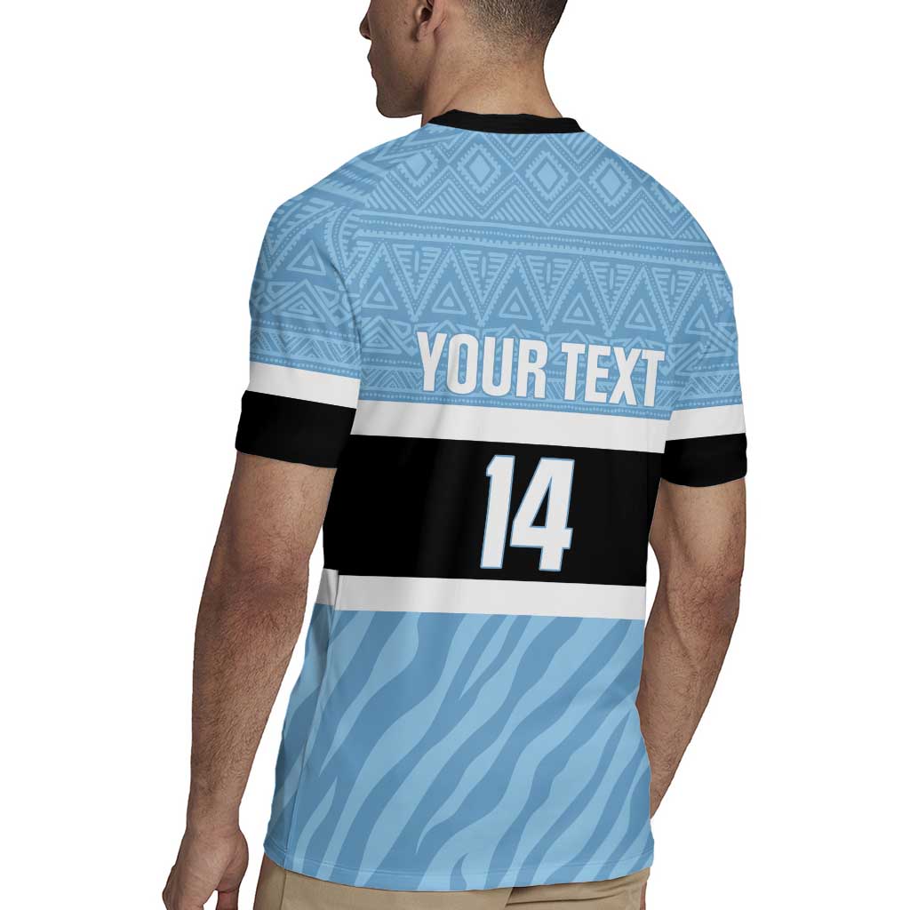 Custom Botswana Cricket Rugby Jersey Go Baggy Blues Zebra Mascot - Wonder Print Shop
