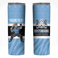 Custom Botswana Cricket Skinny Tumbler Go Baggy Blues Zebra Mascot - Wonder Print Shop