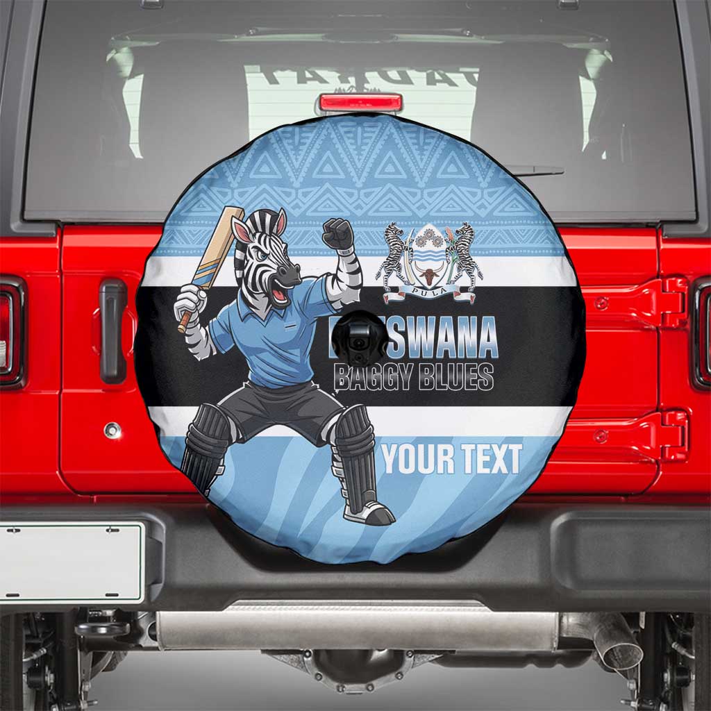 Custom Botswana Cricket Spare Tire Cover Go Baggy Blues Zebra Mascot - Wonder Print Shop