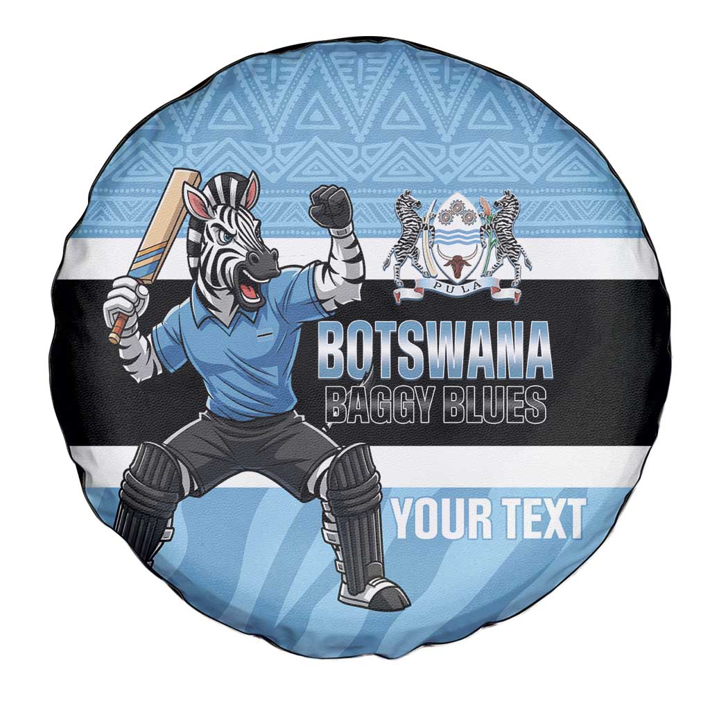 Custom Botswana Cricket Spare Tire Cover Go Baggy Blues Zebra Mascot - Wonder Print Shop