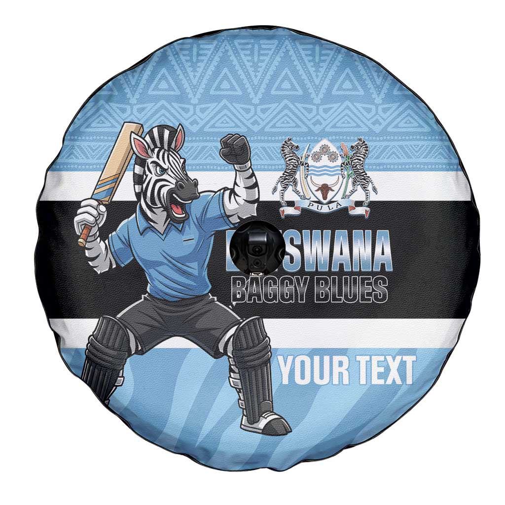 Custom Botswana Cricket Spare Tire Cover Go Baggy Blues Zebra Mascot - Wonder Print Shop