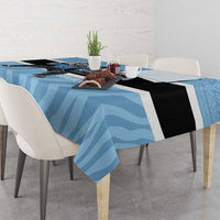 Custom Botswana Cricket Tablecloth Go Baggy Blues Zebra Mascot - Wonder Print Shop