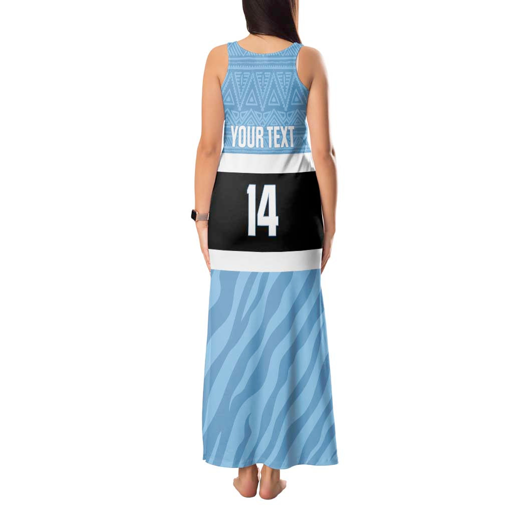 Custom Botswana Cricket Tank Maxi Dress Go Baggy Blues Zebra Mascot - Wonder Print Shop