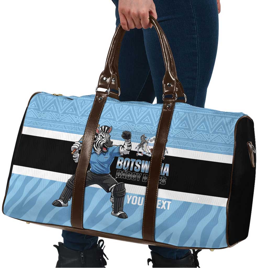 Custom Botswana Cricket Travel Bag Go Baggy Blues Zebra Mascot - Wonder Print Shop