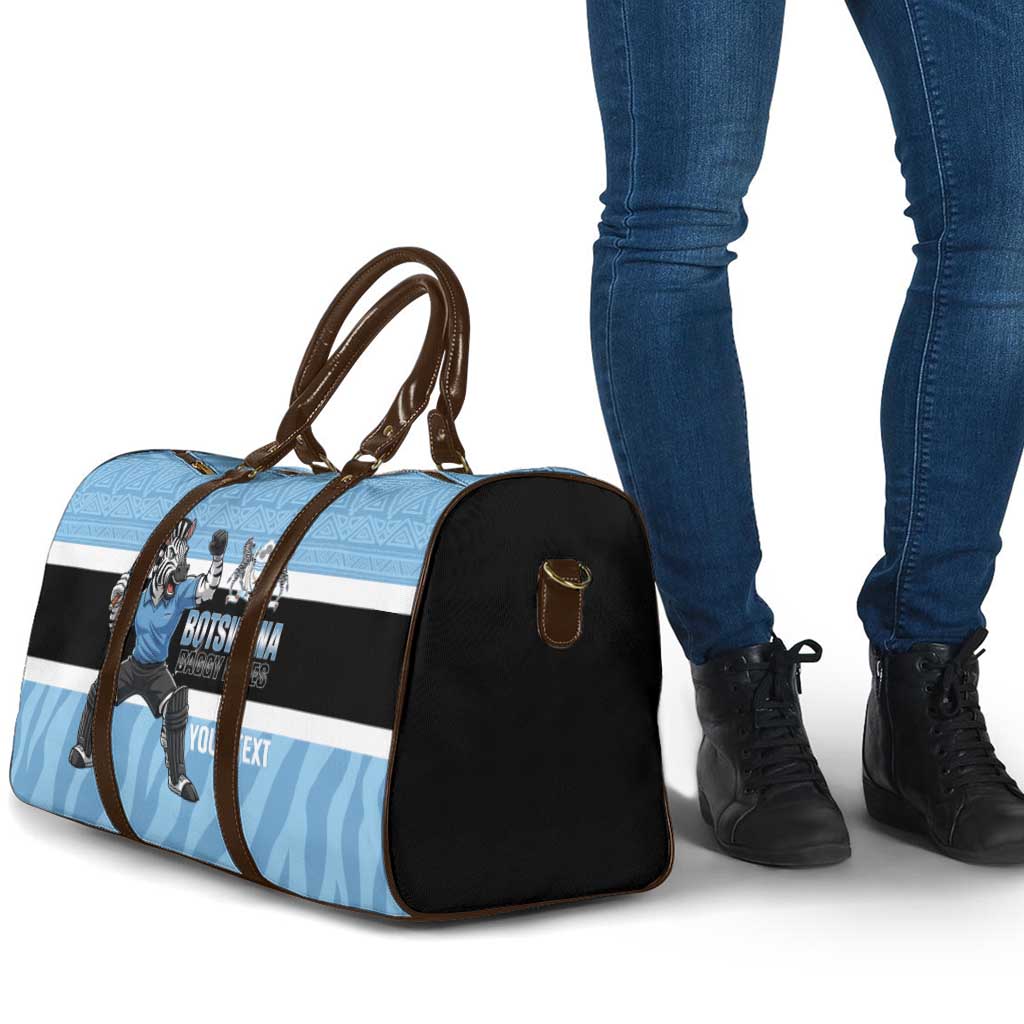 Custom Botswana Cricket Travel Bag Go Baggy Blues Zebra Mascot - Wonder Print Shop