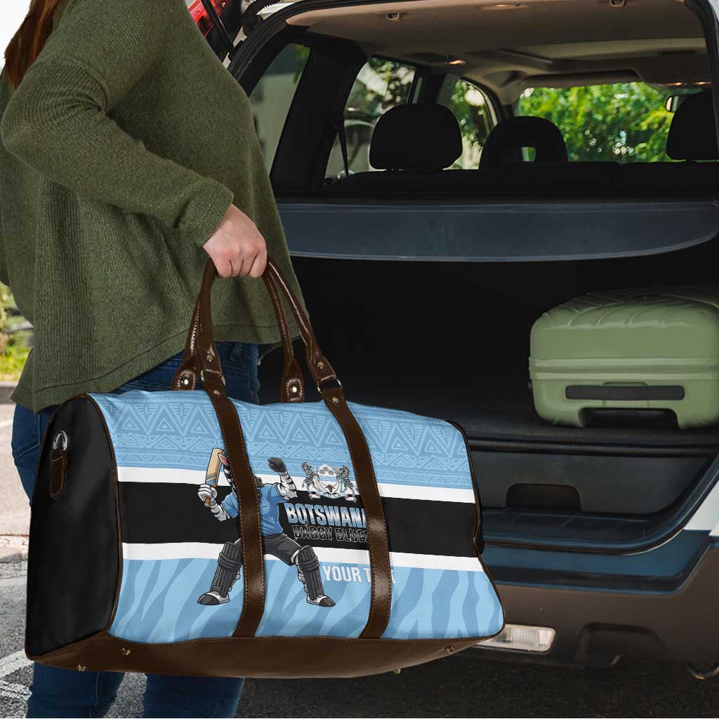 Custom Botswana Cricket Travel Bag Go Baggy Blues Zebra Mascot - Wonder Print Shop