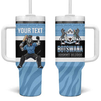 Custom Botswana Cricket Tumbler With Handle Go Baggy Blues Zebra Mascot - Wonder Print Shop
