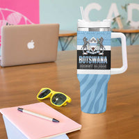 Custom Botswana Cricket Tumbler With Handle Go Baggy Blues Zebra Mascot - Wonder Print Shop