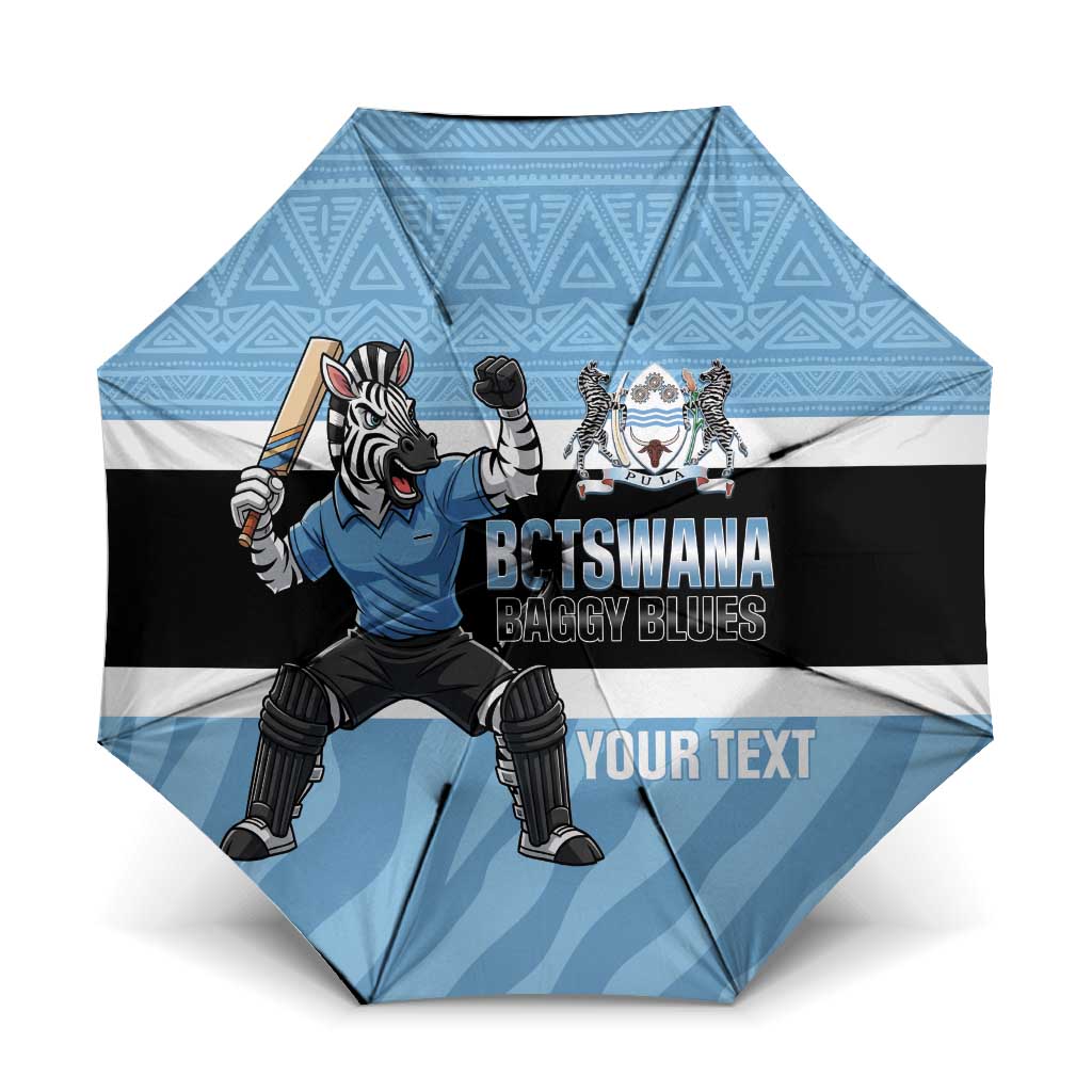 Custom Botswana Cricket Umbrella Go Baggy Blues Zebra Mascot - Wonder Print Shop