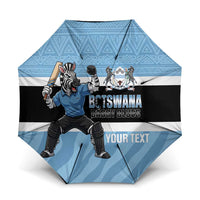 Custom Botswana Cricket Umbrella Go Baggy Blues Zebra Mascot - Wonder Print Shop