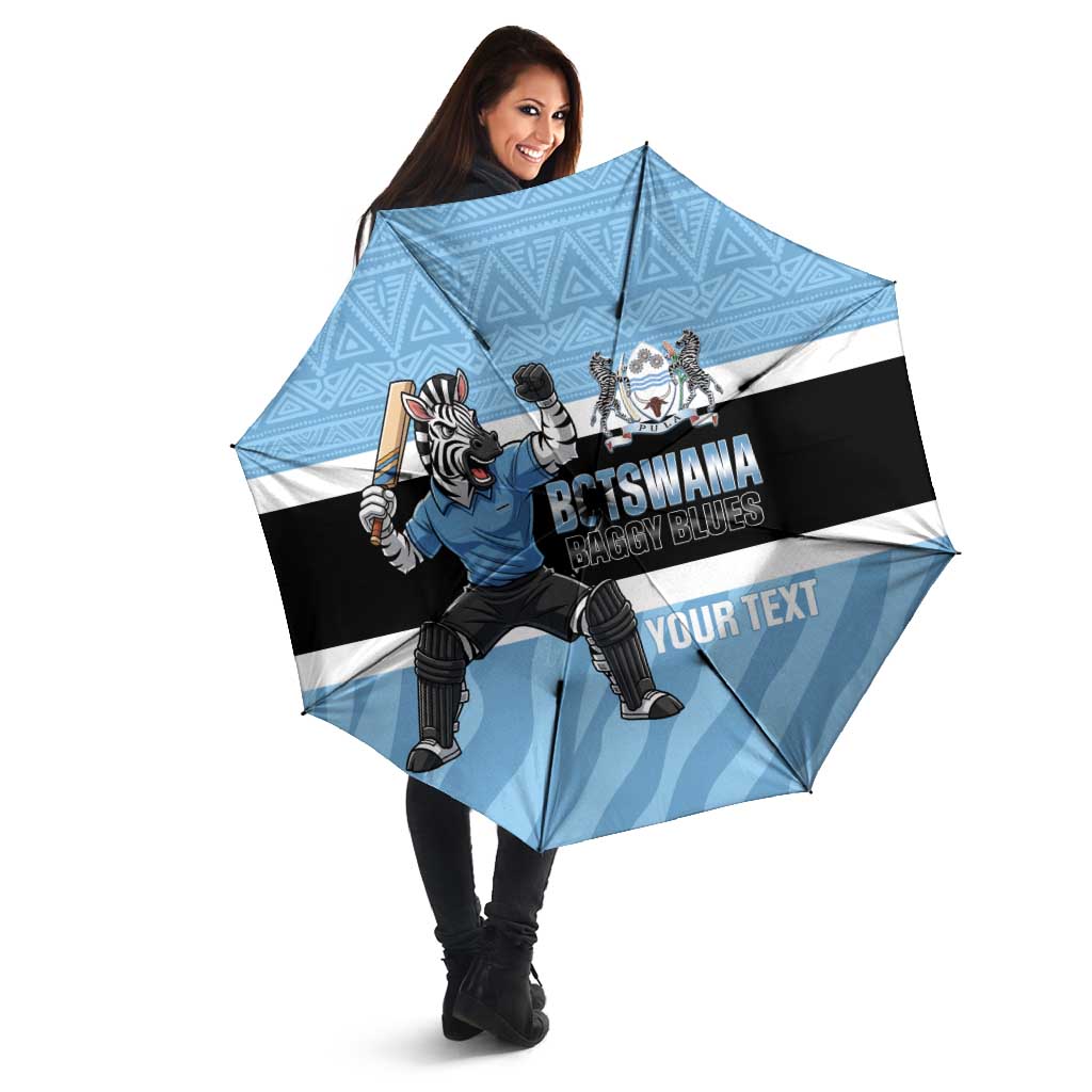 Custom Botswana Cricket Umbrella Go Baggy Blues Zebra Mascot - Wonder Print Shop