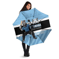 Custom Botswana Cricket Umbrella Go Baggy Blues Zebra Mascot - Wonder Print Shop