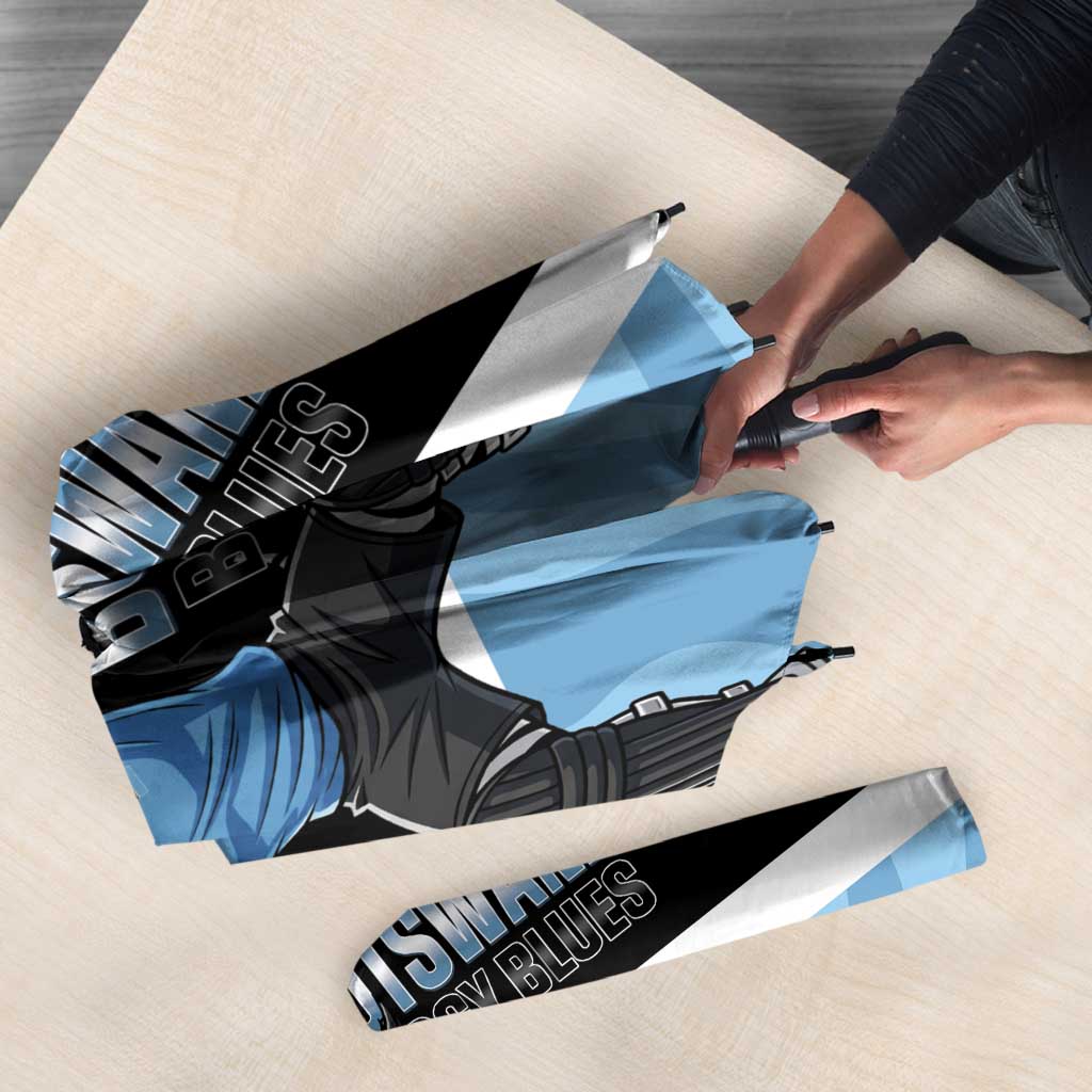 Custom Botswana Cricket Umbrella Go Baggy Blues Zebra Mascot - Wonder Print Shop