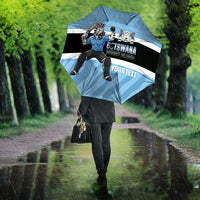 Custom Botswana Cricket Umbrella Go Baggy Blues Zebra Mascot - Wonder Print Shop