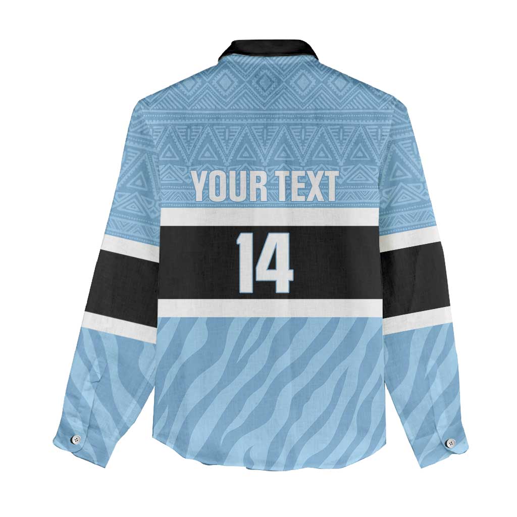 Custom Botswana Cricket Women Casual Shirt Go Baggy Blues Zebra Mascot - Wonder Print Shop