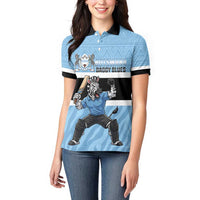 Custom Botswana Cricket Women Polo Shirt Go Baggy Blues Zebra Mascot - Wonder Print Shop
