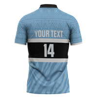 Custom Botswana Cricket Zipper Polo Shirt Go Baggy Blues Zebra Mascot - Wonder Print Shop