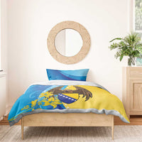 Personalised Bosnia and Herzegovina Independence Day Bedding Set Lilium Bosniacum With Eagle Curve Style - Wonder Print Shop