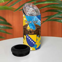 Personalised Bosnia and Herzegovina Independence Day 4 in 1 Can Cooler Tumbler Lilium Bosniacum With Eagle Curve Style - Wonder Print Shop
